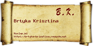 Brtyka Krisztina névjegykártya